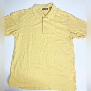 Daniel Cremieux Polo Shirt Mens M Yellow Classic Fit Short Sleeve Lightweight